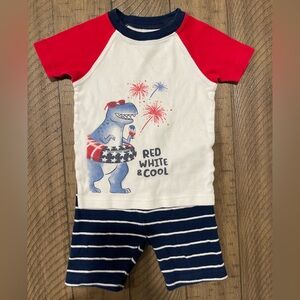 Carter’s 2T 4th of July Red, White & Cool dinosaur outfit